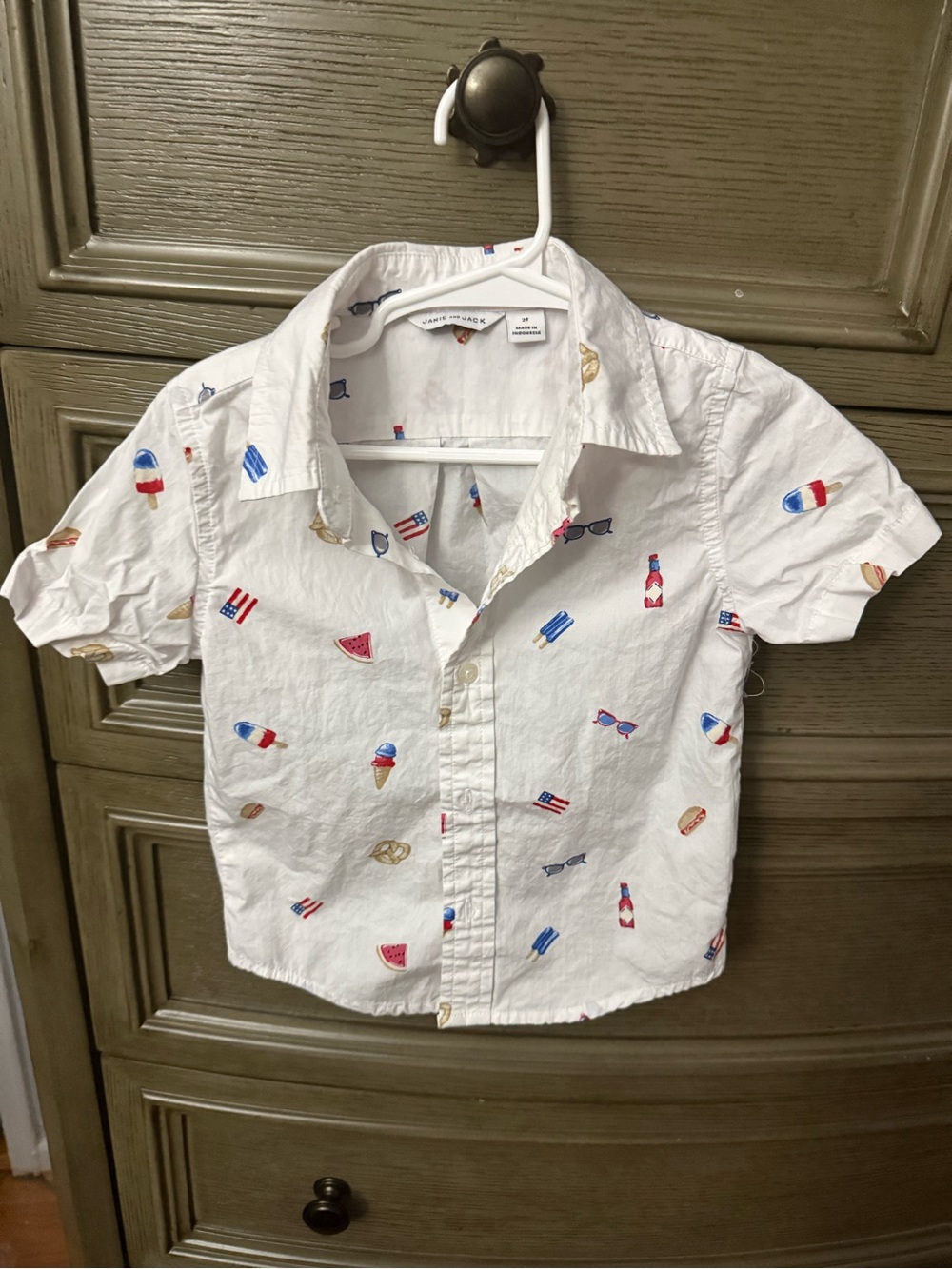 2 shirts
Janie and Jack White Button-Down Shirt with Summer Icons